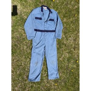 Baldwin Coveralls Mens 42 Blue Cotton Union Made Vintage 1960s Boiler Suit